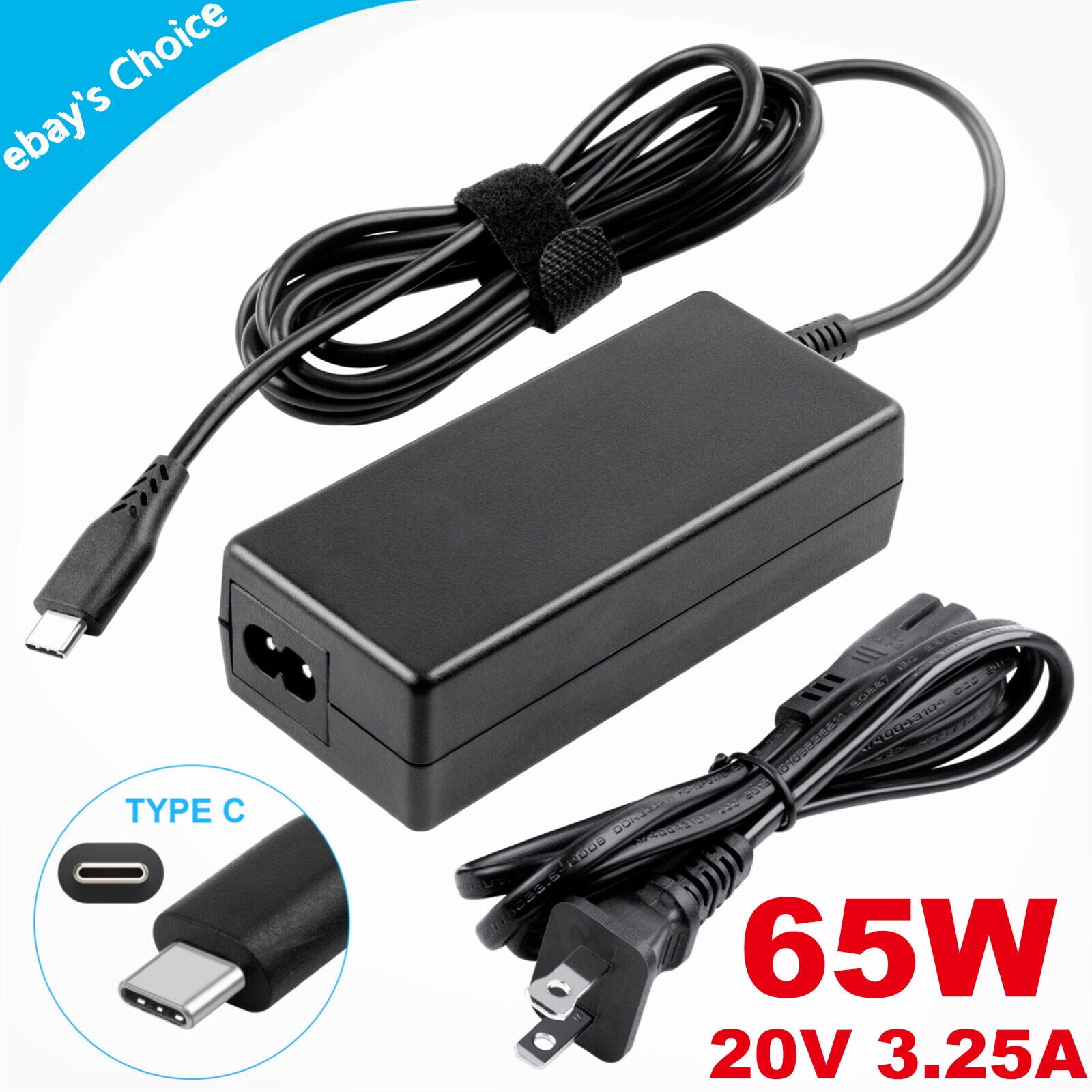 Type C USB-C AC Adapter For Dell Latitude 7290 9510 9410-2-in 65W Laptop  Charger 