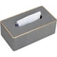thumbnail image 2 of Cajas de pañuelos de cuero PU soporte rectangular gris JM, 2 of 5