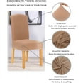 thumbnail image 3 of Auchen High Stretch 2-Piece High Stretch Knitted Jacquard Dining Chair Slipcovers, Camel, 3 of 7