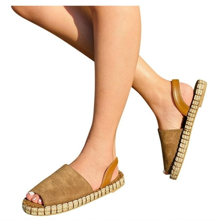 

Women s Open Toe Slide Sandal Flat Espadrille Slingback Fisherman Shoes Women s Fish Mouth Cute Dressy Ankle Strap Beach Shoes