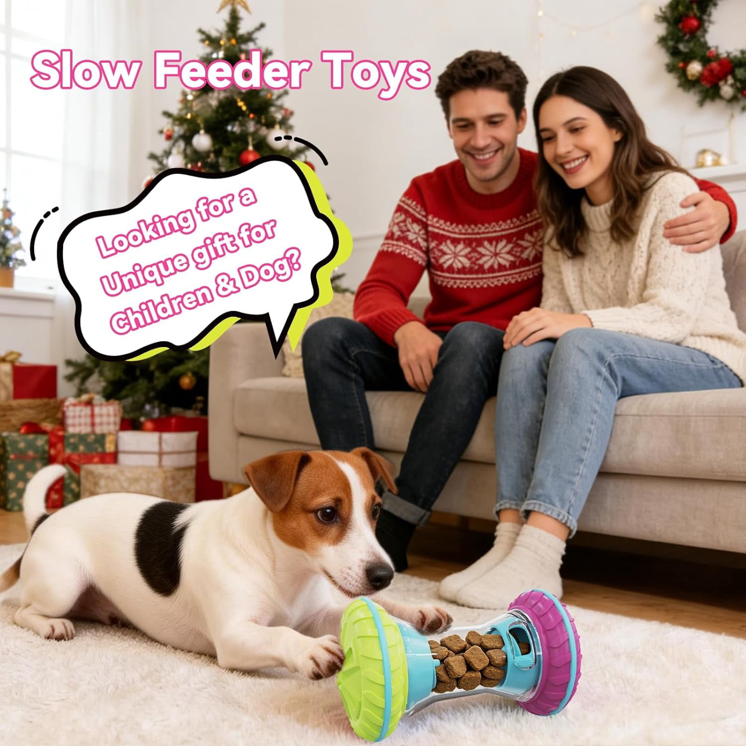 Interactive Dog Puzzle Toys for Small Medium Large Breed - Durable Smart Puppy Enrichment Dogs Toy to Keep Them Busy, Mental Brain Stimulation Treat Dispensing Training & Slow Feeder Purple