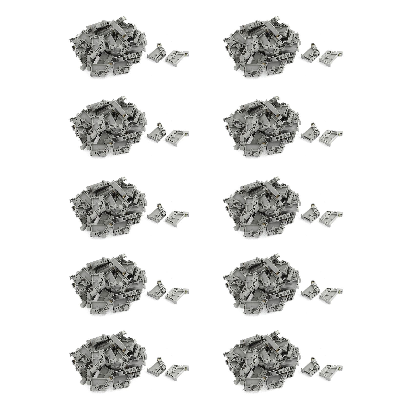 500Pcs 35mm DIN Rail Terminal Block End Stopper Mounting Clips,500 x Terminal Block End Stopper,gray