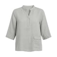 thumbnail image 6 of cocolona Womens 3/4 Sleeve V Neck Blouses Casual Loose Solid Color Shirts Basic Outfits Tops, 6 of 7