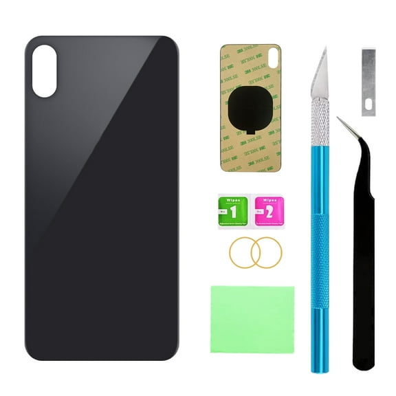 OEM Rear Back Glass Replacement for iPhone Xs Max 6.5 inches with Reparing Toolkit and Pre-Installed Adhesive (Space Gray/Black)