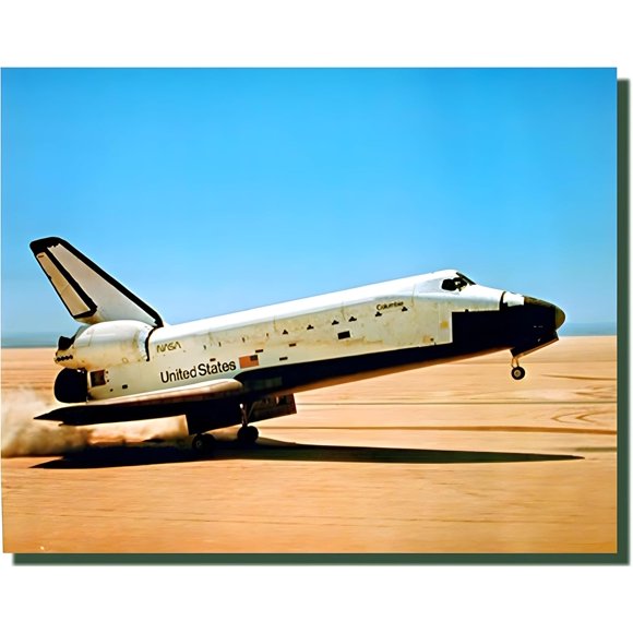 Astronomical Space Shuttle NASA Columbia Touching Down Motivation Wall Decor Art Posters 12*16inch