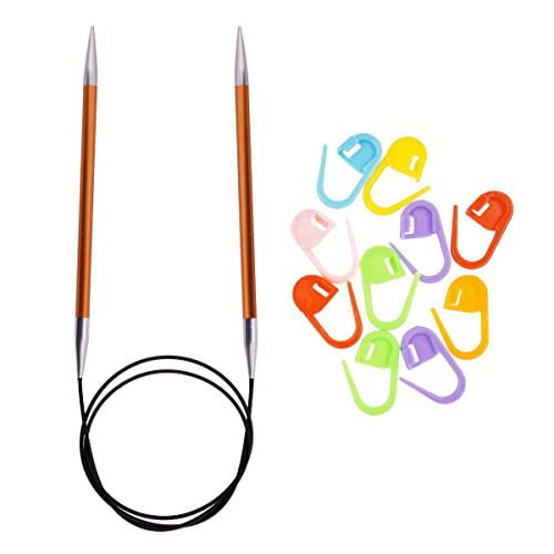 Bundle with 10 Artsiga Crafts Stitch Markers 140094 2.75mm Knitter's Pride Knitting Needles Zing Circular 24 inch Size US 2 