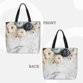 thumbnail image 3 of Naloa Pumpkin And White Marble Tote Bag for Women, Foldable Tote Bag With Zipper, Large Shoulder Bag, Top Handle Handbag for Travel, Work, Shopping, 3 of 9