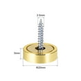 thumbnail image 2 of Uxcell 0.79'' Mirror Screws Decorative Cap Cover Nails Polished Stainless Steel Golden 8pcs, 2 of 5