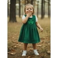thumbnail image 3 of BemeyourBBs Toddler Girl St Patricks Day Outfits Spring Tank Dress Overalls Shamrock Embroidery Cute Sleeveless Round Neck A Line Dress, 3 of 9