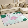 thumbnail image 2 of Coolnut Lightweight Carpet Mats, 31 x 20 inches Area Soft Rugs Floor Mat Doormat Decoration for Rooms Entrance Beautiful Flamingo Tropical Leaves, 2 of 6