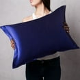 thumbnail image 4 of Clearance! Solid Color Faux Silk Pillowcase Silk No Zipper Envelope Pillow Pillow Cover, 4 of 7