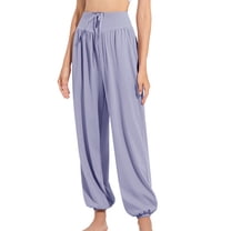 SWSMCLT Women's High Waisted Yoga Pants Athletic Lightweight Long Sweatpants Soft Pants Comfy Loose Blue Small