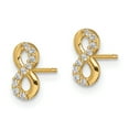 thumbnail image 2 of 14K Yellow Gold Madi K Infinity Symbol Cubic Zirconia Stud Earrings, 2 of 7