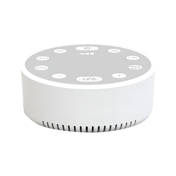 GJX 1 Pcs White Noise Machine for Sleep Aid with Soothing Sounds & Breathing Light Speaker Portable Mood Relaxation 12 Natural Sounds Timer 3.2 Inch Compact Travel Friendly USB Charging