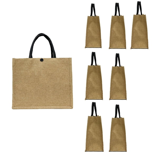 8 Jute Tote Bags with Handle, Bridesmaid, DIY, Shopping, 13.38/6.69/11.81