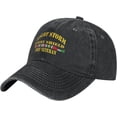 thumbnail image 1 of Desert Storm Desert Shield Army Veteran Baseball Washed Cap Adjustable Unisex Print Hat Black, 1 of 6