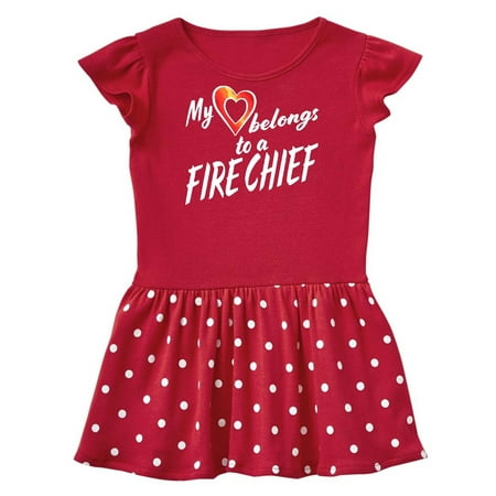 

Inktastic My Heart Belongs to a Fire Chief with Red Heart Gift Baby Girl Dress
