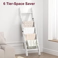 thumbnail image 5 of Blanket Ladders for The Living Room, 6-Tier Blanket Holder, Wall-Leaning Blanket Rack, Ladder Shelves, Wooden Quilt Ladder, Farmhouse Decor, White, 5 of 9