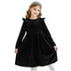 thumbnail image 1 of Odeerbi Niñas de Manga Larga de Terciopelo Vestidos Primavera Otoño Ruffle Princesa Vestido Acampanado A-Line Dress, 1 of 9