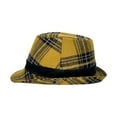 thumbnail image 5 of WITHMOONS Tartan Plaid Check Pattern Fedora Hat Madras Classic Trilby LD61468 (Yellow), 5 of 6