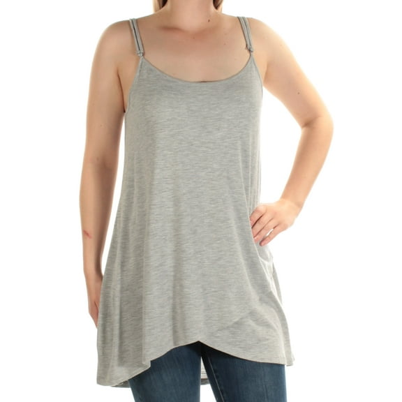 VINCE CAMUTO Womens Gray Spaghetti Strap Scoop Neck Top Size: S