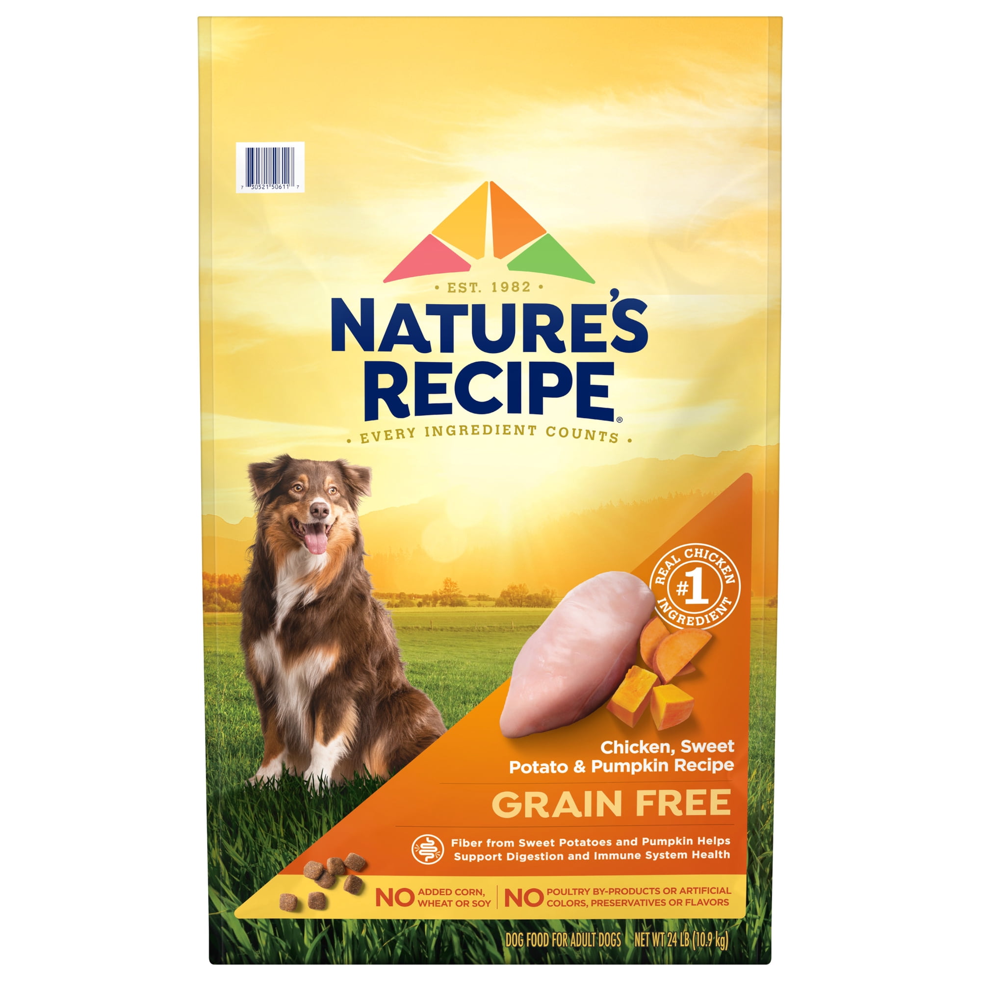 Nature's Recipe Grain Free Chicken, Sweet Potato & Pumpkin Dry Dog Food, 24 lb Bag
