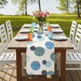 thumbnail image 4 of Table Runners 72 Inches Long Dress Scarves, Abstract Geometric Farmhouse Kitchen/Dining Table Runner, Coffee Tablerunners, Farmhouse Vintage Polka Dot Teal Blue 18x72 Inch, 4 of 9