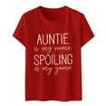 thumbnail image 3 of Auntie Is My Name Spoiling Is My Game Shirt For Women Funny Letter Print Tee Aunt Casual Short Sleeve T Shirt Casual Fit Top Rainbow Stripe Shirt Women's Loose Fit Tees Casual V Neck Women Casual, 3 of 3
