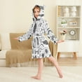 thumbnail image 4 of FORMRS Niños Bathrobe Unisex Hooded Robe Soft Plush Pajamas Sleepwear, Size 2-3T, Clouds and Suns, 4 of 7