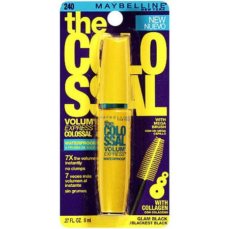 Maybelline New York Volum' Express The Colossal Waterproof Mascara, Glam Black, 0.27 fl oz