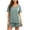 Green, variant on Women's 2 Piece Pajama Set Modal Blend Star Print Short Sleeve Top and Shorts Loungewear with Lettuce Edge Elastic Waist Summer Sleepwear