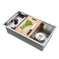 thumbnail image 1 of STARSTAR Workstation Ledge Undermount Single Bowl 304 Stainless Steel Kitchen Sink, With Grid, Colander, Cutting Board (30 x 19), 1 of 4