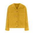 thumbnail image 4 of GigrtiJin Womens Plus Size Fleece Warm Coats Casual Collar Button down Long Sleeves Solid Color Jackets with Pockets, 4 of 6