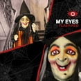 thumbnail image 6 of Haunted Hill Farm 6-Ft. Standing Witch, Indoor/Covered Outdoor Halloween Decoration, LED Red Eyes, 6 of 9