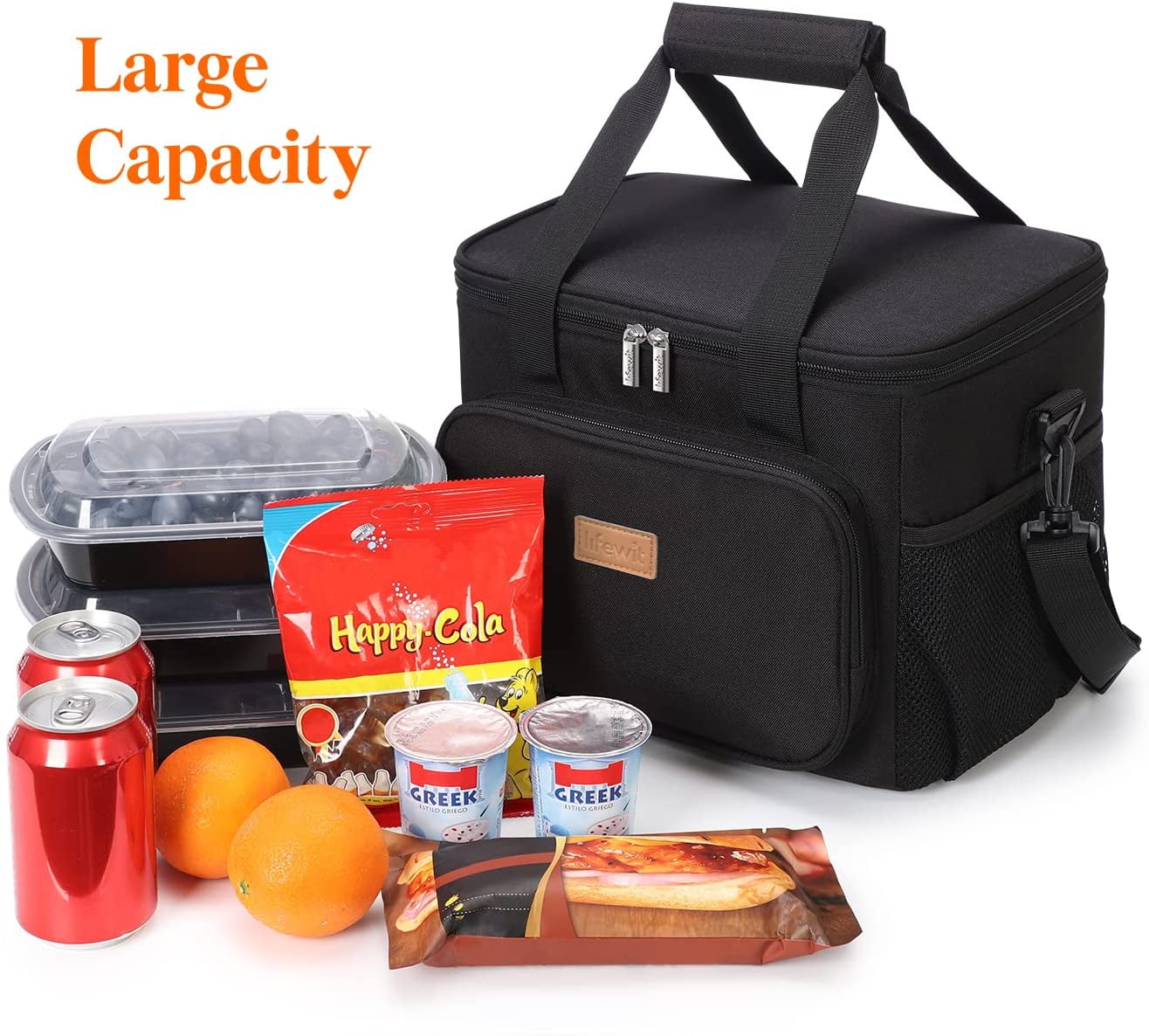 15l 24 Cans Insulated Picnic Lunch Bag Large Soft Cooler Bag For  Outdoor/camping/bbq/travel, Grey Adult Unisex