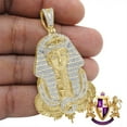 thumbnail image 4 of Mens Real Genuine Diamond Egyptian Pharaoh Eye of Ra Ankh Cross Custom Pendent Charm 2.35'', 4 of 8