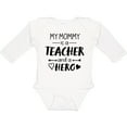 thumbnail image 3 of Inktastic My Mommy is a Teacher and a Hero Boys or Girls Long Sleeve Baby Bodysuit, 3 of 5