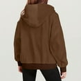 thumbnail image 5 of Womens Zip Up Hoodies Sweatshirts Oversized Cozy Track Jackets Lightweight Jackets with Pockets Loose Trendy Long Sleeve Fall Fashion Corduroy Casual Brown M, 5 of 7
