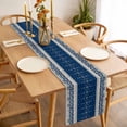thumbnail image 3 of Table Runner 72 Inches Long for Kitchen Dining, Navy Blue Boho Dresser Scarf Farmhouse, Dining Table Decorations for Wedding/Parties, Vintage Ethnic Tribe Abstract Art 18 x 72 In, 3 of 8