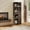 Dark Brown-2 drawers, variant on Asofer 71" H Farmhouse Pantry Cabinet with LED Lights, Charging Station, Doors & Drawers, Gray