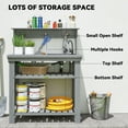 thumbnail image 4 of Outsunny Potting Benches for Outside with Faucet, Removable Sink, Shelves, 4 of 10