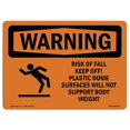 thumbnail image 1 of SignMission OS-WS-A-1824-L-12378 18 x 24 in. OSHA Warning Sign - Risk of Fall Keep Off Plastic with Symbol, 1 of 1