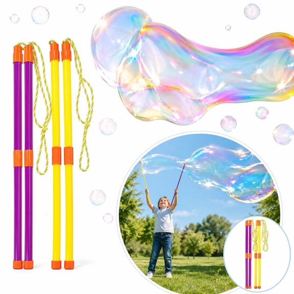 MODANU 2 Pack Giant Bubble Wands, Big Bubble Wand Summer Outdoor Game Kit Big Bubble Ball Maker Summer Bubble Party Favors