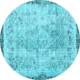 thumbnail image 1 of Ahgly Company Indoor Round Abstract Light Blue Contemporary Area Rugs, 6' Round, 1 of 4