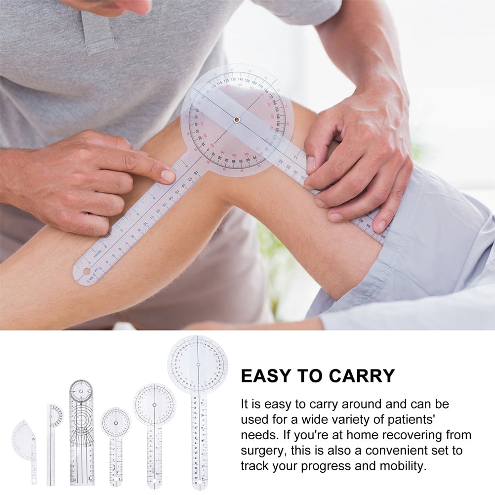 6pcs Spinal Goniometer Finger Goniometer 360 Degree Medical Goniometer