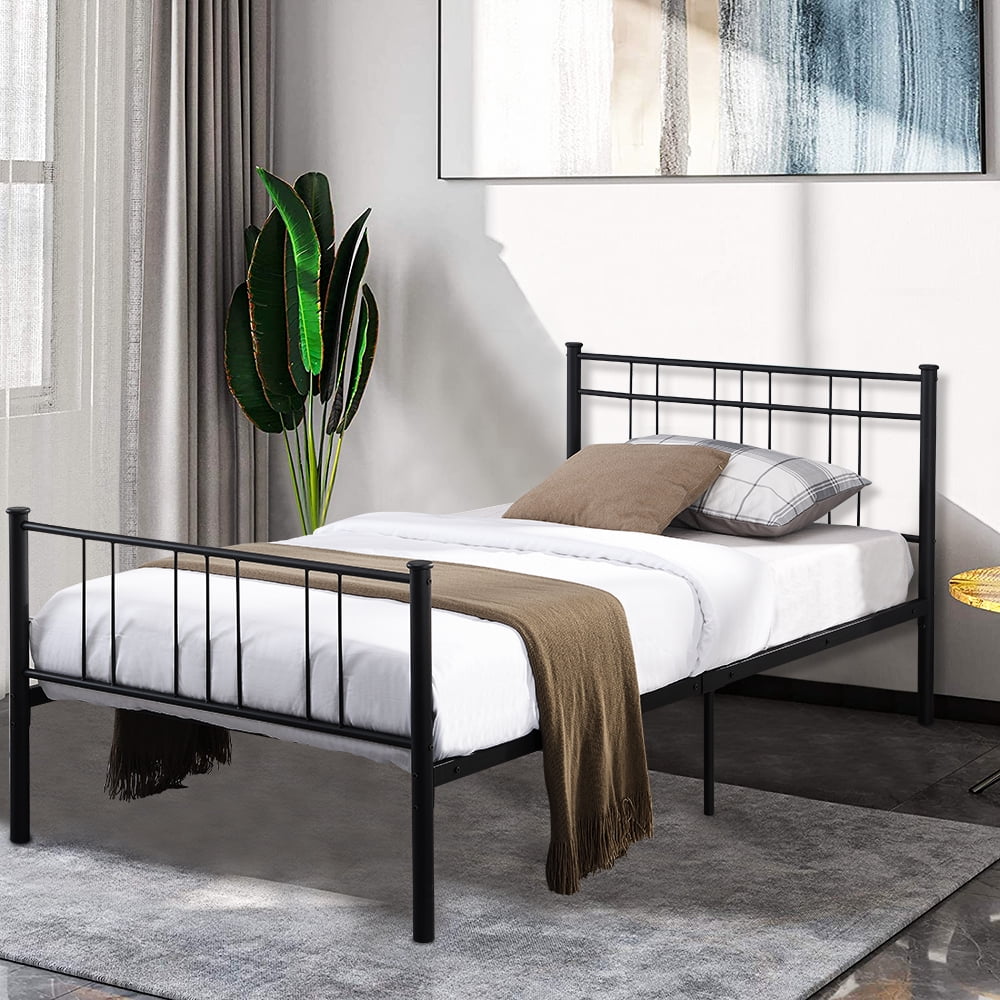 Metal Platform Bed Frame With Headboard, Used Twin Bed Frame