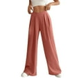 thumbnail image 2 of Patlollav Womens Solid Wide Leg Palazzo Lounge Pants Casual Straight Leg High Waist Stretch Pants, 2 of 6