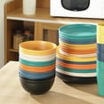 thumbnail image 5 of 16/32pcs Kitchen Plastic Wheat Straw Tableware Set, 4/8 People, Plates, Dessert Plates, Cereal Bowls, Cups, Unbreakable Black Plastic Outdoor Camping Tableware, Black Wheat Straw Tableware, 5 of 7