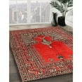 thumbnail image 3 of Ahgly Company Machine Washable Indoor Rectangle Traditional Orange Salmon Pink Area Rugs, 7' x 9', 3 of 7