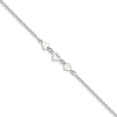 thumbnail image 1 of 925 Sterling Silver 8 Inch Heart Link Anklet Ankle Bracelet Love, 1 of 6